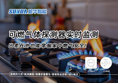 可燃气体探测器实时监测，出差在外也能掌握家中燃气安全！